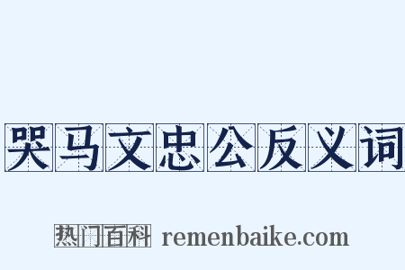 哭马文忠公反义词是什么意思的图片